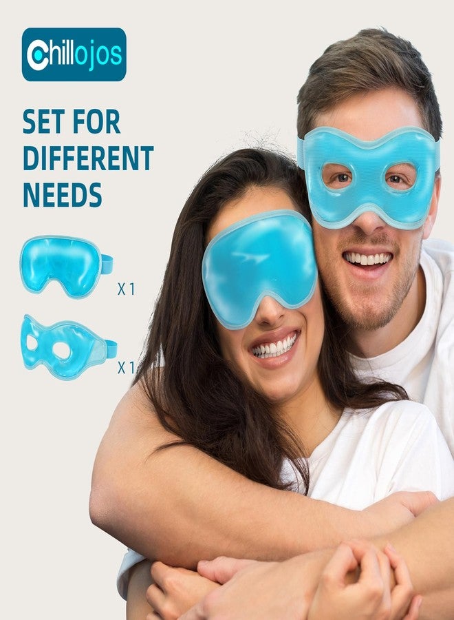 Chillojos 2 Pack Cooling Eye Mask for Puffy Eyes,Reusable Gel Cold Compress Pack for Puffy Eyes & Dark Circles, After Eyes Surgery, Migraine Relief, Headaches - Image 2